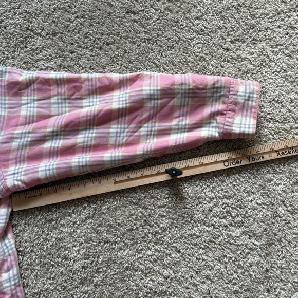 LL Bean Shirt Jacket Womens XL Pink Plaid Sherpa Lined Soft Outdoors - Picture 8 of 10
